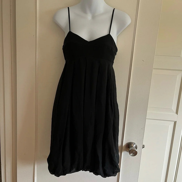 Club  Monaco Black Babydoll Silk Spaghetti Strap
Empire Waist Bubble 
Size 0 - Picture 1 of 14